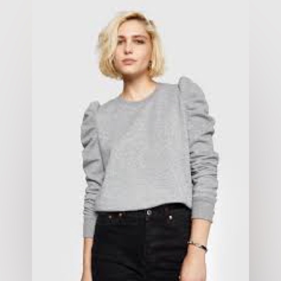 Rebecca Minkoff Janine Gray Puff Sleeve Sweatshirt - Picture 7 of 7